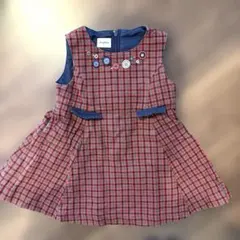 familiar チェック柄ワンピース 80