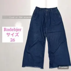 【ロデビエ】Rodebjer /デニムワイドパンツ/26/裾切りっぱなし/ブルー