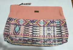 ROXY エスニック柄クラッチバッグ ポーチ