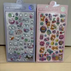 硬いシール　ボンボン　立体　3Dステッカー　シマエナガ　犬