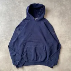 ラッセルアスレチック パーカー スウェット 無地 古着 2XL 紺 12591