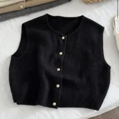 新品未使用　ニットベスト　黒