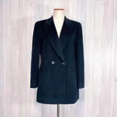 【LAPINEBLANCHE】ダブルボタンコート アウター アンゴラ ウール 黒のサムネイル