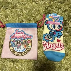 Angel Blue キャラクターソックス 23-24cm 巾着2個セット