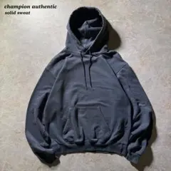 champion authenticソリッドパーカー古着グレー短丈CBOY当時物