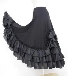 【未使用】フラメンコ　ストレッチ　ファルダ　黒 Amazon.co.jp: DFギャラリー ファルダ フラメンコ衣装