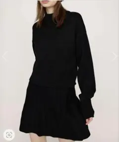 SLY セットアップ ニット プリーツスカート ブラック 上下セット