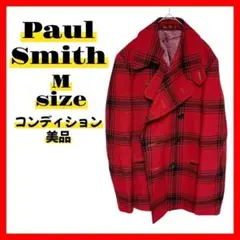 【Paul Smith】美品 Mサイズ ピーコート 赤黒 チェック柄 秋冬のサムネイル