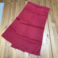 ウール100% 赤 無地 マフラー 日本製