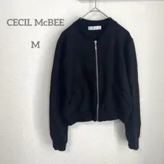 セシルマクビー シンプル 薄手 アウター ブルゾン ブラック M