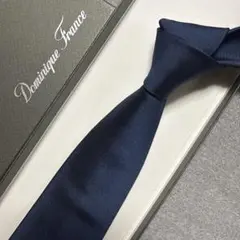 美品　ドミニクフランス　ネクタイ　紺　タツノオトシゴ　スリークラウン王冠 超希少 ドミニクフランス ネクタイ 濃紺 クールドソワ 定価126000円