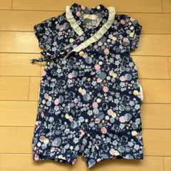 クーラクール キティコラボ甚平ロンパース 80cm