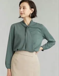 green label relaxing ボウタイ ブラウス シャツ グリーンのサムネイル