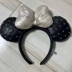 ディズニー　カチューシャ　ミニー パール レザー スパンコール