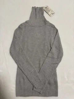 無印良品　首のチクチクを抑えた太リブタートルネックセーター　S