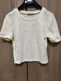 ZARA レース　Tシャツ　トップス　ニット　Tシャツ