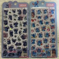 海外正規品 スティッチ 3Dシール 2枚セット ぷくぷくうるうる硬いシール