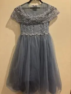 ドレス　発表会　ブルーグレー　パーティー