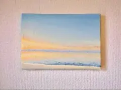 原画 油彩「朝の海 20266」絵画・サムホール（16×23㎝）アート - メルカリ