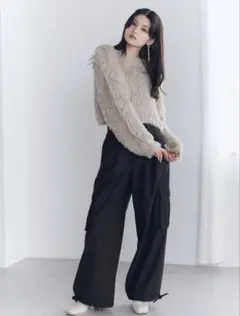 ★期間限定値下げ★MURUA ウールライクカーゴパンツ ブラウン