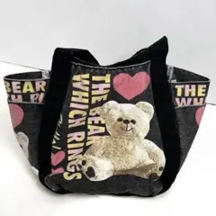 トートバッグ テディベア 黒 キャンバスバッグ ミニバッグ