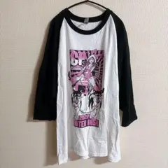 ギルダン プリント Tシャツ 丸首七分 2XL ビッグサイズ 白黒桃 綿 普段のサムネイル