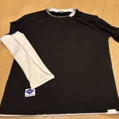 長袖　バイカラー　重ね着風　160