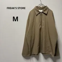 フリークスストア ビッグシルエットハーフジップ プルオーバーシャツ M ベージュ