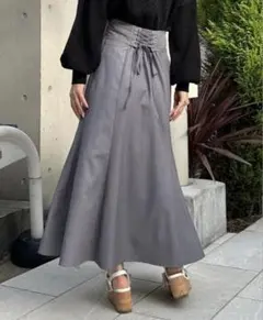 【INGNI】バックレースアップ マーメイドスカート グレー