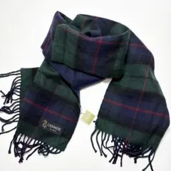 タグ付 カシミヤ100% マフラー チェック柄