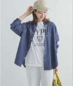 新品タグ付! アーバンリサーチドアーズ デニムバンドカラーシャツ INDIGO