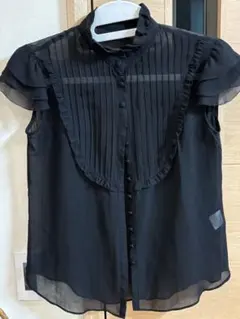 シースルーブラックシャツ フリル付き