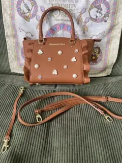 お値下げ♡サマンサベガ　ビジューミニフラッター　ブラウン