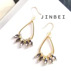 スタイリッシュ♡ No.762 キラキラしずくチャームピアス(グレー系)