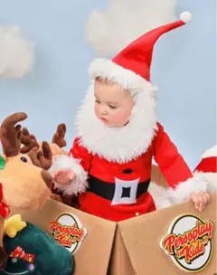 値下げ商品　サンタクロース　クリスマス　ロンパース　3点セット　コスプレ ベビー