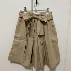 JILLSTUART ベージュ リボン付きフレアスカート S