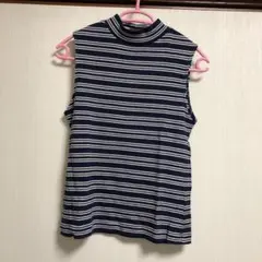 ボーダー ノースリーブ タンクトップ ニット