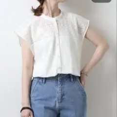 spic&span 刺繍ブラウス ホワイト 白のサムネイル