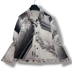 美品✨ LEONARD シルク混 トリム 花柄 総柄 長袖シャツ LLのサムネイル