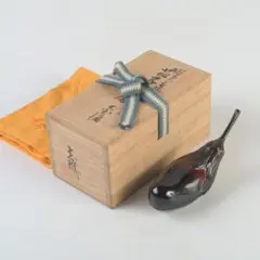 輪島塗 塗師 川岸充雅 作 輪島本乾漆 手造り 茄子香合 香合 茶道具 美