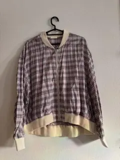 earth music &ecologyチェック柄ナイロンジャケット Fサイズ