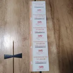 日本駐車場開発 株主優待【時間貸駐車場1日料金 30%割引券】×5枚