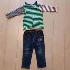 ダブルビー　デニム&トップス２点セット　サイズ90