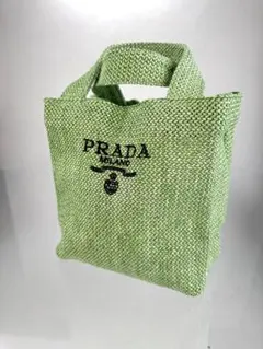 PRADA ノベルティ ベージュ⭐️ラフィアミニトートバッグ 【新品