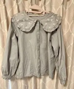 ehka sopo 刺繍付きフリル襟ブラウス