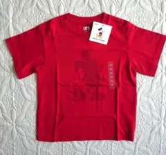 ユニクロ ミッキーマウス 半袖Tシャツ 110cm 赤 ミッキースタンズ 完売品