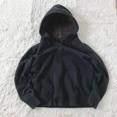 00s y2k old UNIQLO ジップアップ パーカー 黒 ボア 肉厚