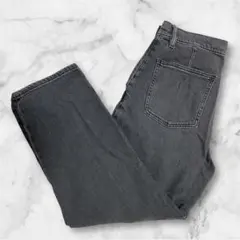 ユニクロ UNIQLO アンクル ジーンズ デニム グレー S ワイド