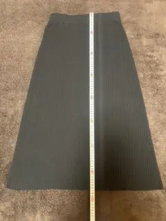 CROCODILE ブラック リブ編み タイトスカート S