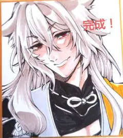 完成！小狐丸 刀剣乱舞 ファンアート 色紙 手描きイラスト アナログイラスト